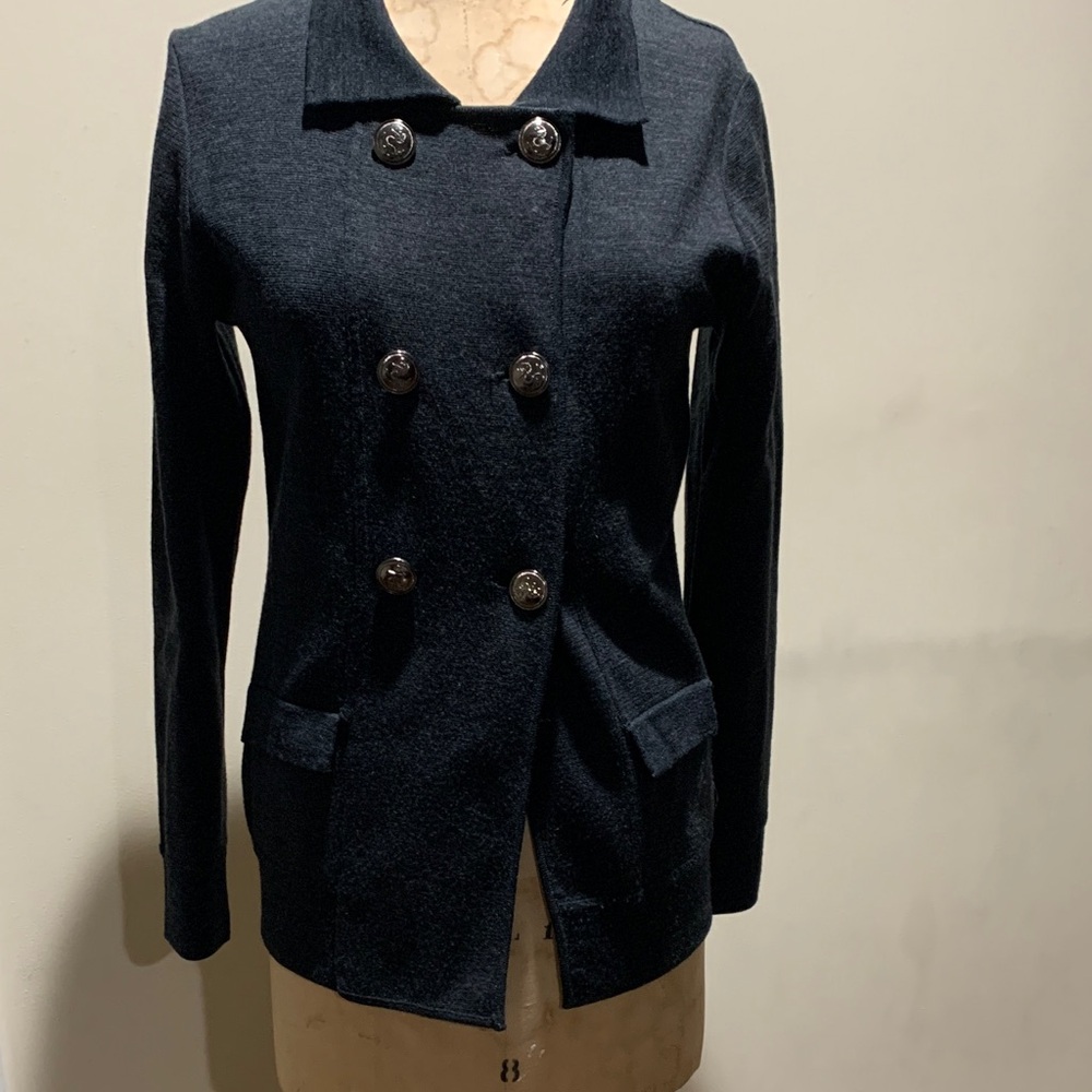 Kier +J Women's Double-Breasted Gray knit Jacket  size S sample